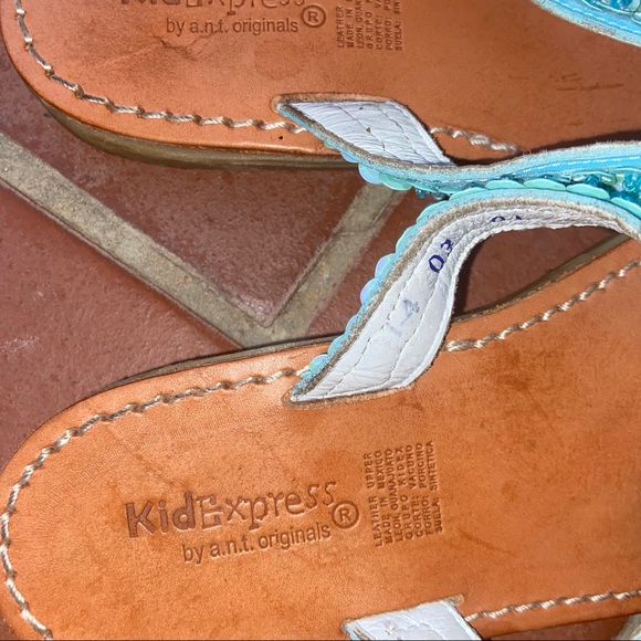Kid Express Turquoise Sequined Sandals - Picture 4 of 6